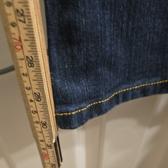 L.A. Blues Women's Dark Blue Flare Jeans with Brown Studded Belt Size 8 - Picture 7 of 8